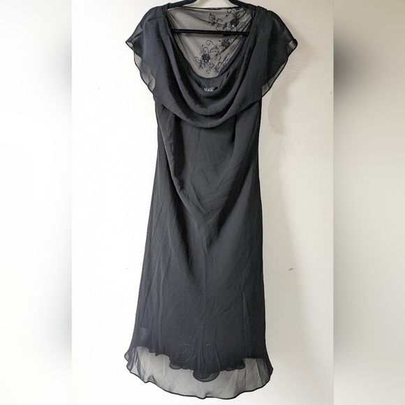 S.L. Fashions Dresses & Skirts - S.L. Fashion Sheer Back Black Midi Dress, Size 18, Gorgeous!!